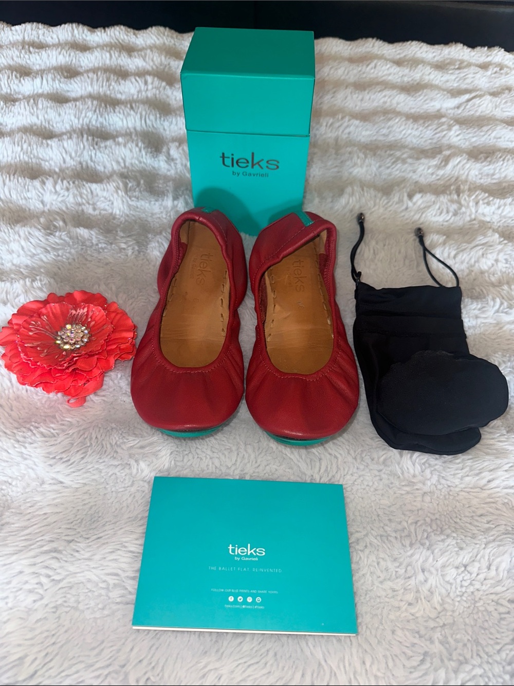 Tieks by Gavrieli Cardinal Red Leather Ballet Flats Size 6